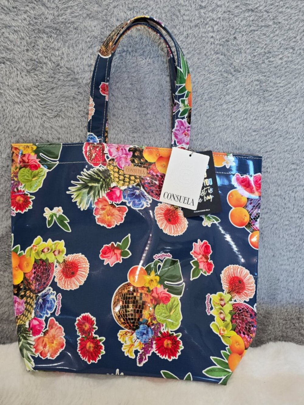 Consuela Cruise Basic Bag Utility Tote Disco Ball Fruit Floral Flowers NEW NWT